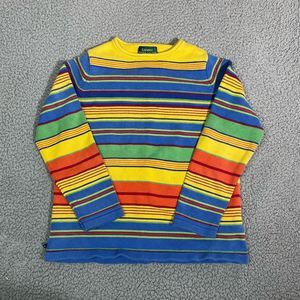 Lauren By Ralph Lauren Women’s Sweater Pull Over Crewneck Striped Rainbow Small